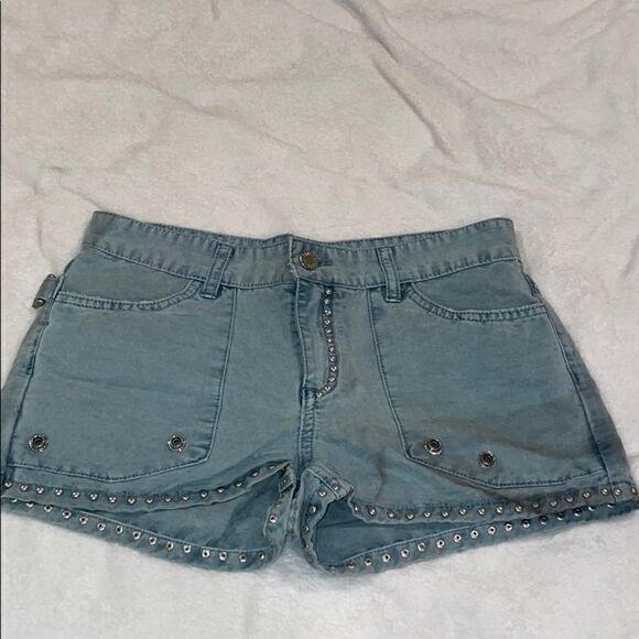 ZADIG & VOLTAIRE studded blue shorts size 34 - Picture 1 of 4